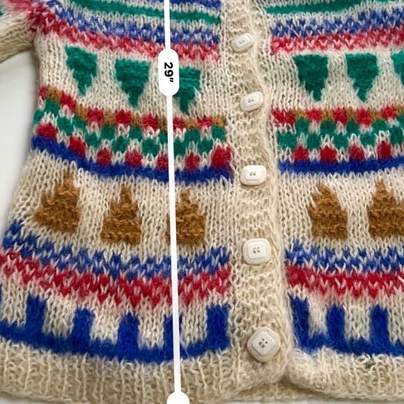 Insanely Cool Rainbow Vintage Italian Wool Knit Cardigan Sweater - Picture 13 of 13